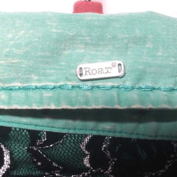 Roar Western Shirt Womens Sz L Slim Embroidered Rhinestones Cowgirl green black - Picture 7 of 12